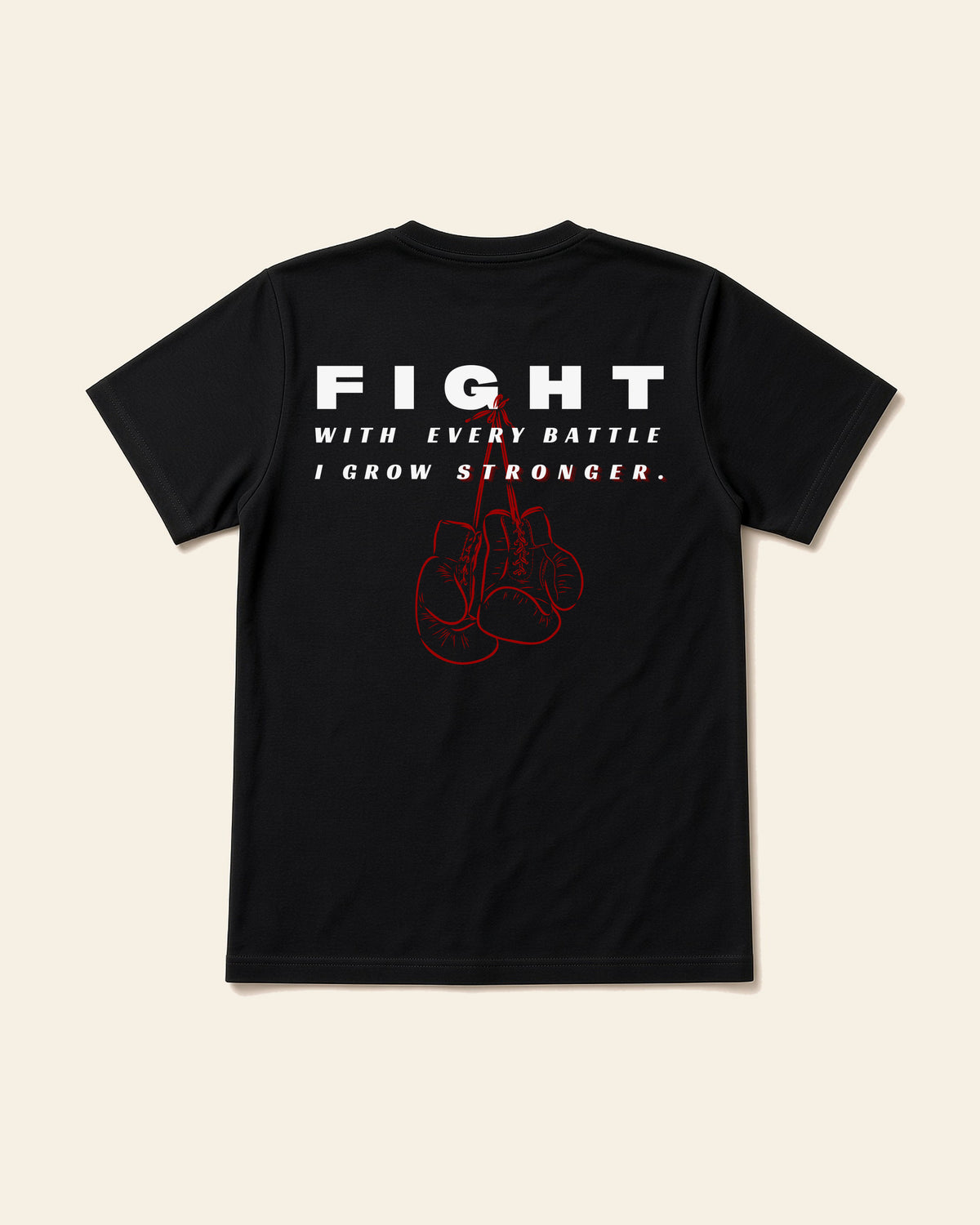 Fight - Adult Organic Bamboo Tee, black, back