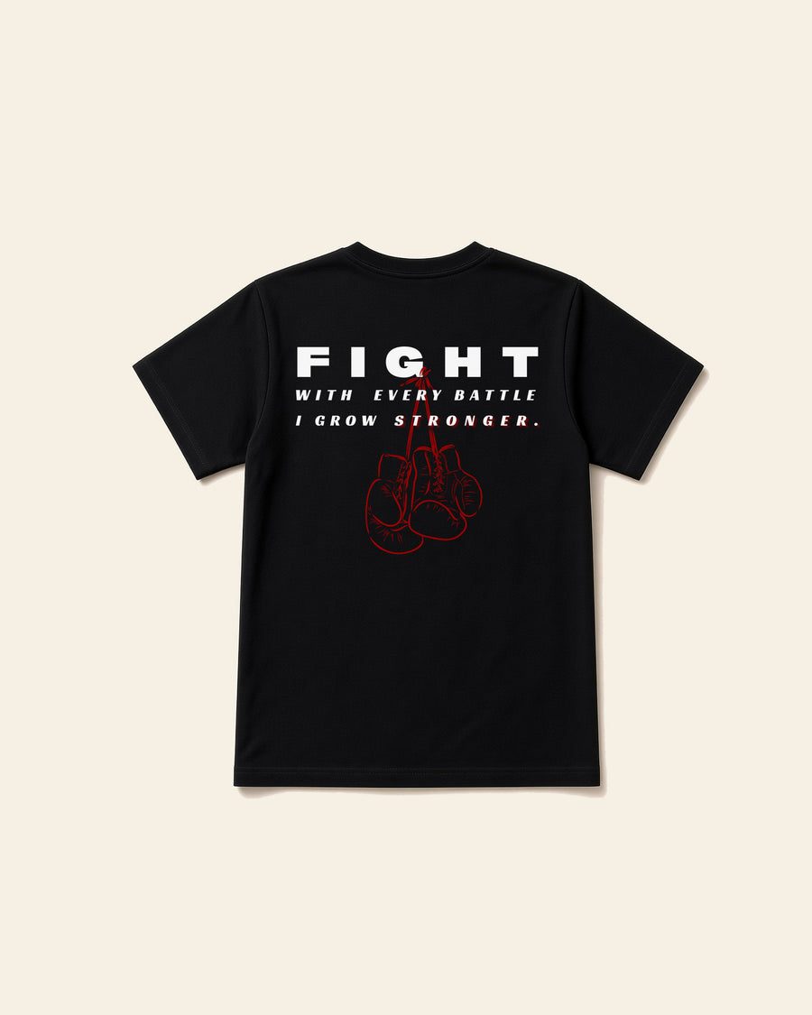Fight - Adult Heavyweight Cotton Tee, black, back