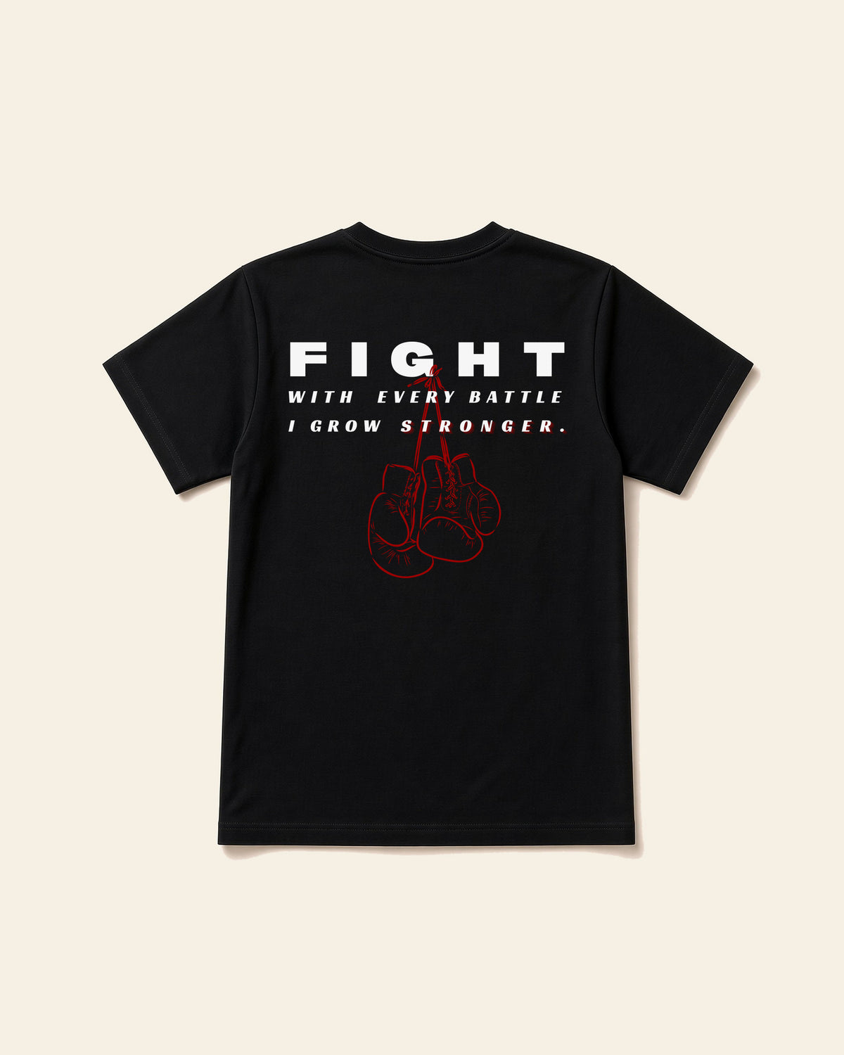 Fight - Adult Everyday Cotton Tee, black, back
