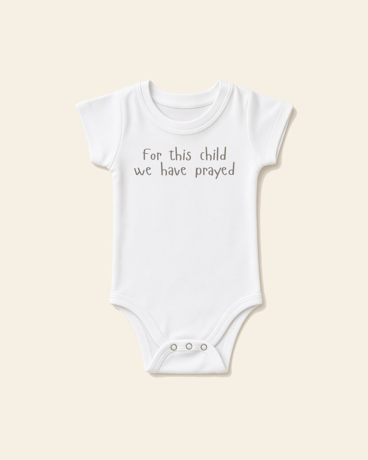 For This Child I Have Prayed Stone - Baby Organic Onesie, white, front