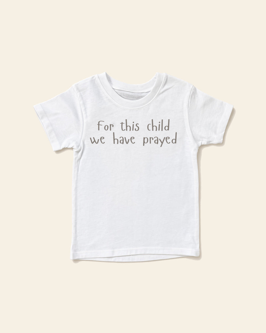 For This Child I Have Prayed Stone - Baby Organic Cotton Tee, white, front