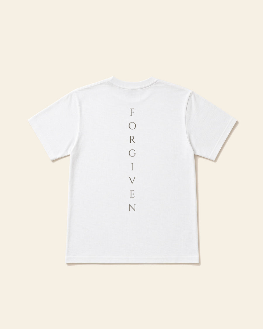 Forgiven - Adult Heavyweight Cotton Tee, white, back