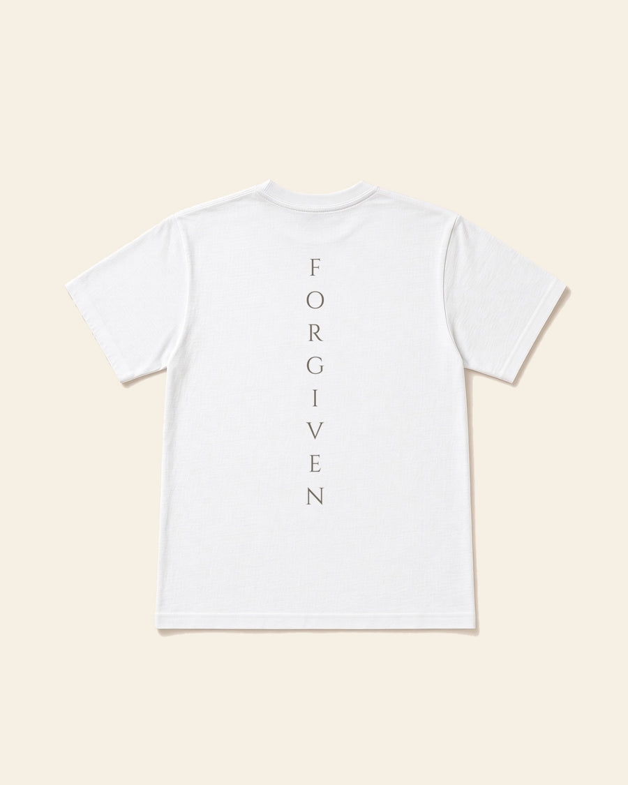 Forgiven - Adult Everyday Cotton Tee, white, back