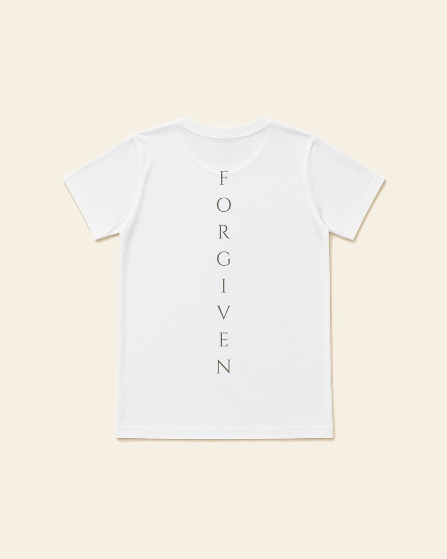 Forgiven - Youth Classic Cotton Tee, white, back