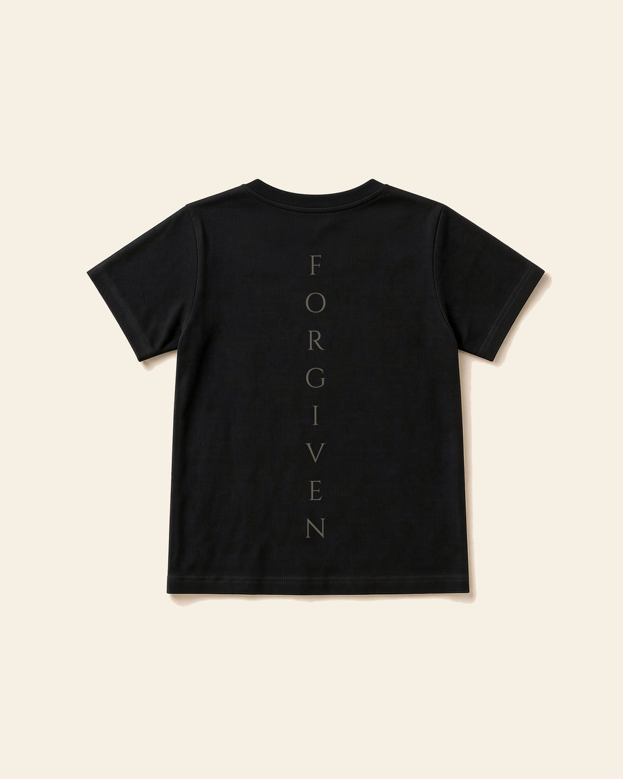 Forgiven - Youth Everyday Cotton Tee, black, back