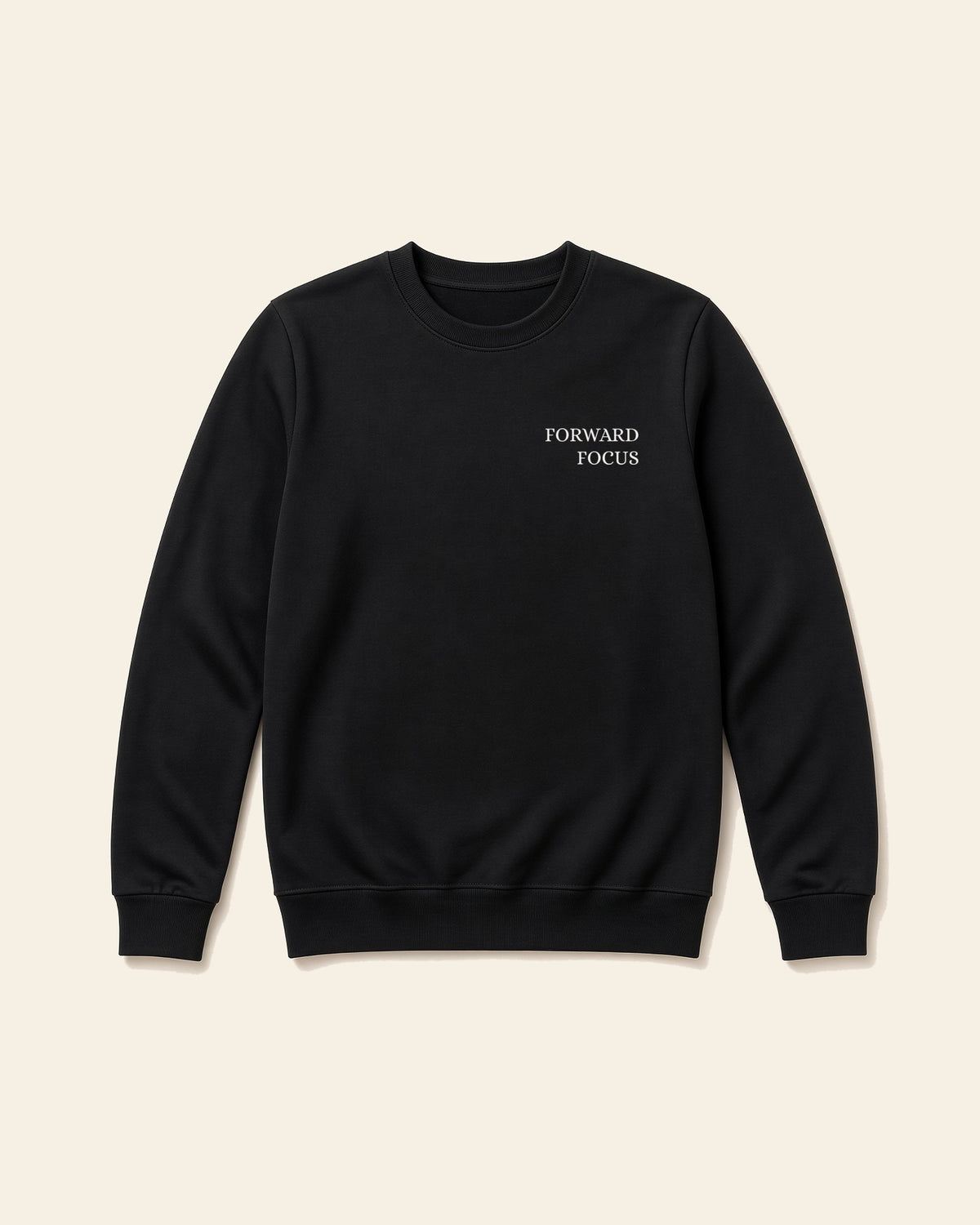 Forward Focus - Adult Fleece Crewneck, black, front