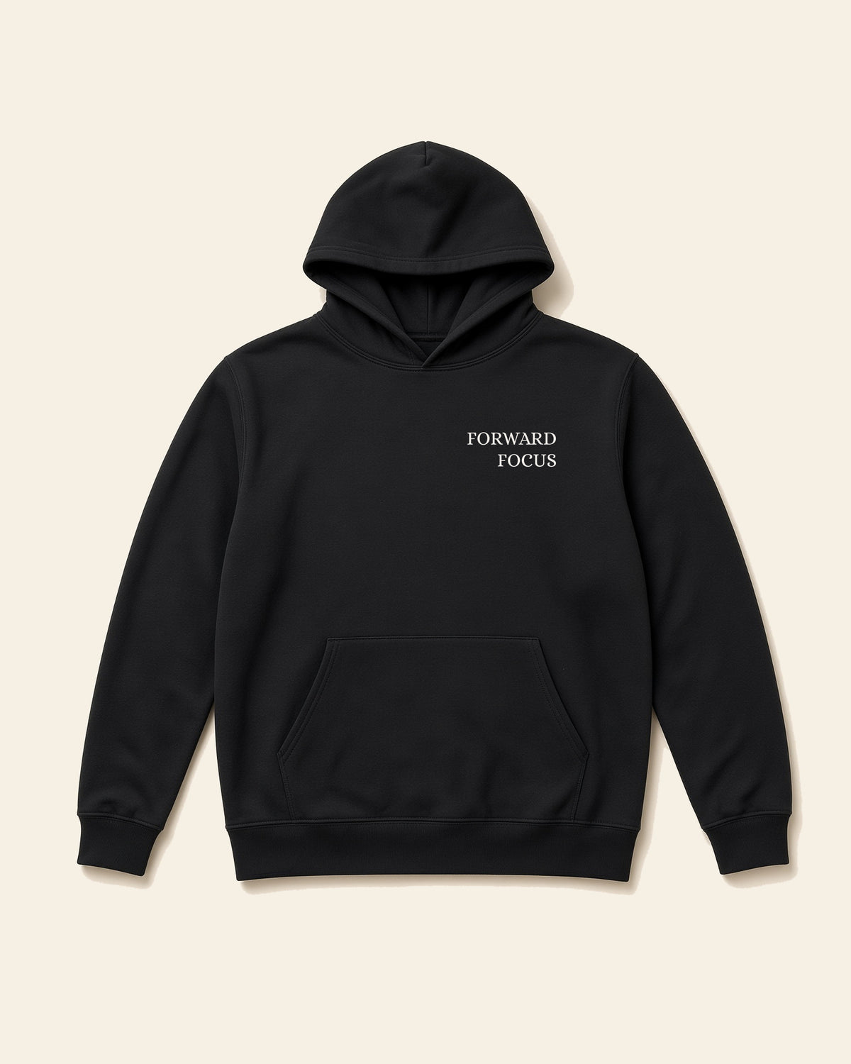 Forward Focus - Adult Fleece Hoodie, black, front