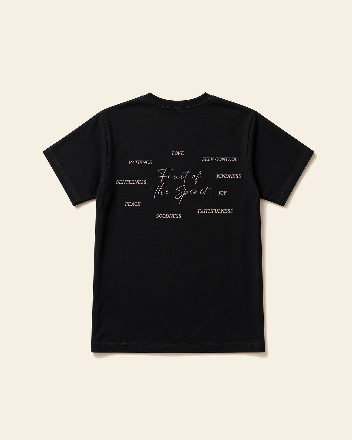 Fruit of the Spirit - Adult Everyday Cotton Tee, black, back