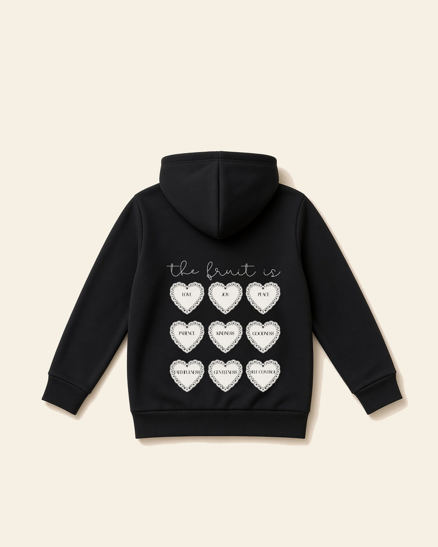 Fruit of the Spirit - Toddler Fleece Hoodie, black, back