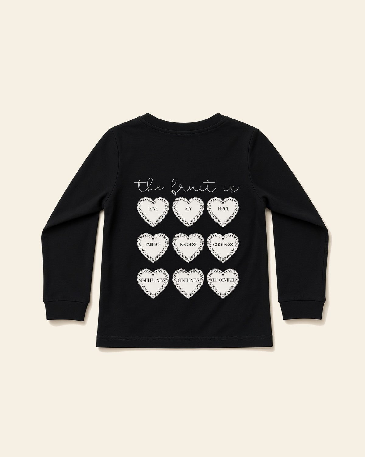 Fruit of the Spirit - Toddler Long Sleeve Tee, black, back