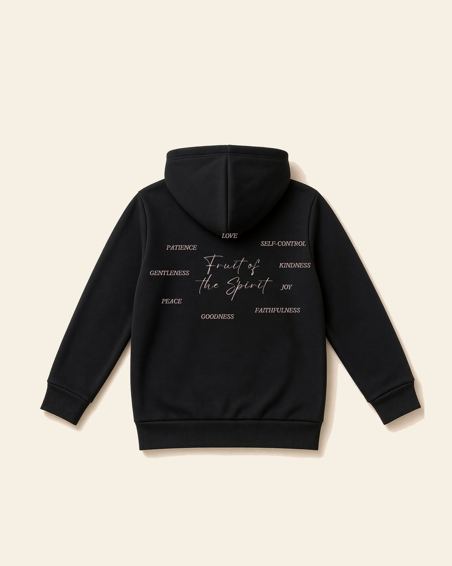 Fruit of the Spirit - Youth Fleece Hoodie, black, back