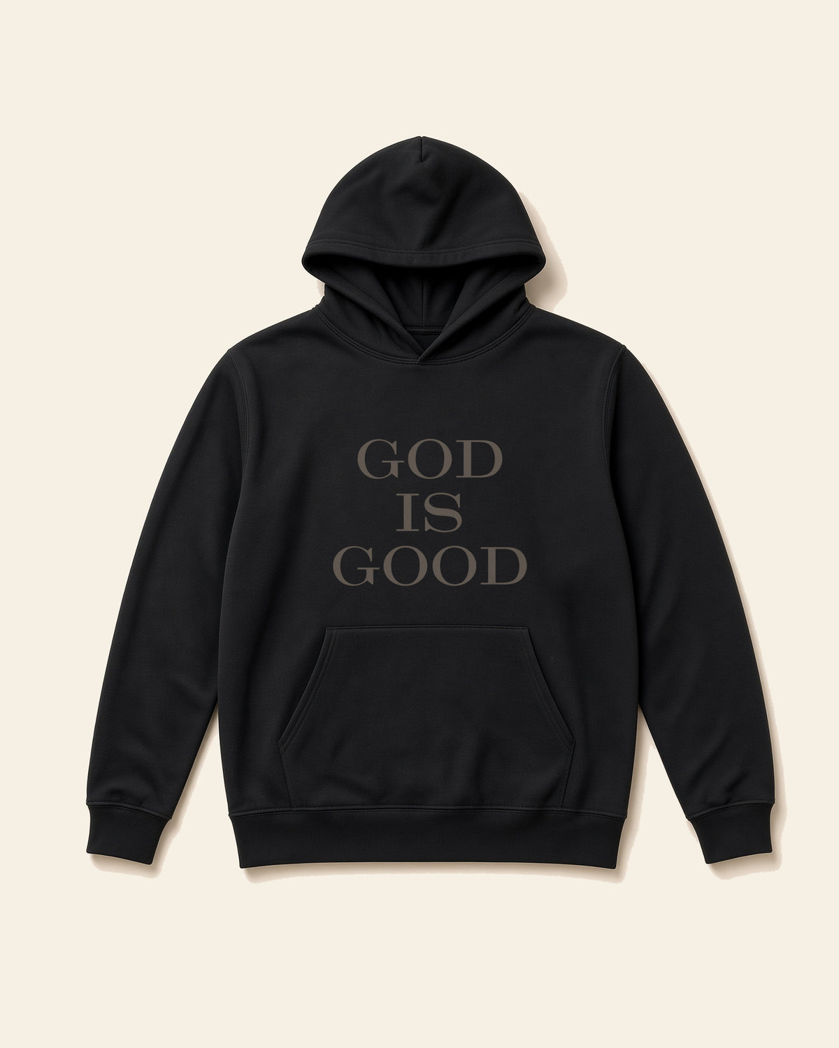 God Is Good All The Time - Adult Heavyweight Fleece Hoodie, black, front