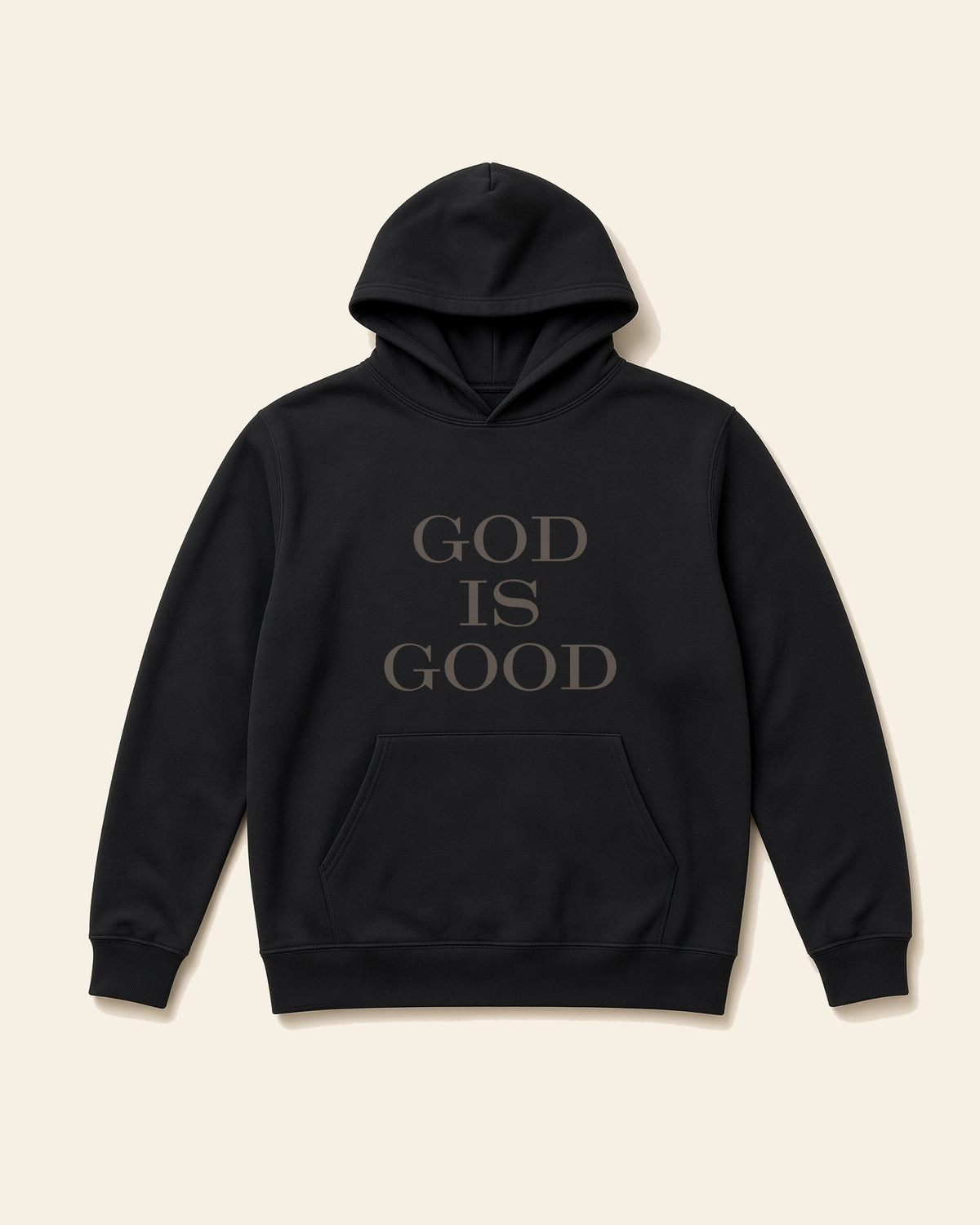 God Is Good All The Time - Adult Fleece Hoodie, black, front