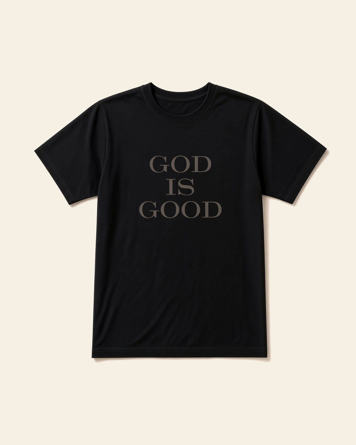 God Is Good All The Time - Adult Everyday Cotton Tee, black, front