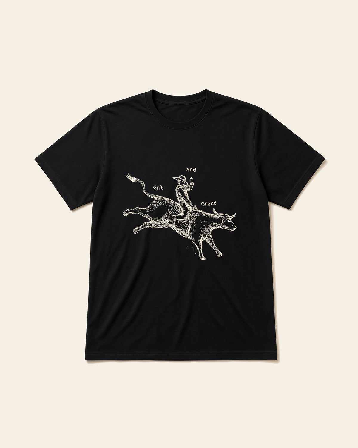 Grit and Grace - Adult Organic Bamboo Tee, black, front