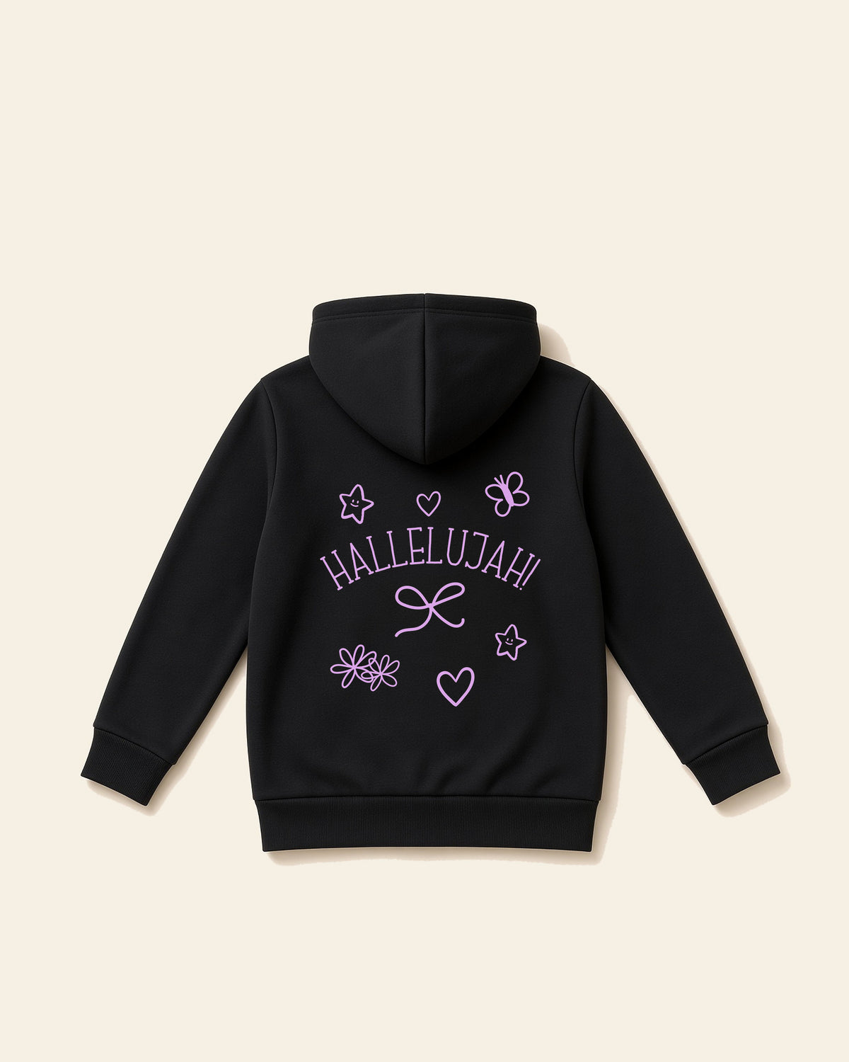 Hallelujah - Toddler Fleece Hoodie, black, back