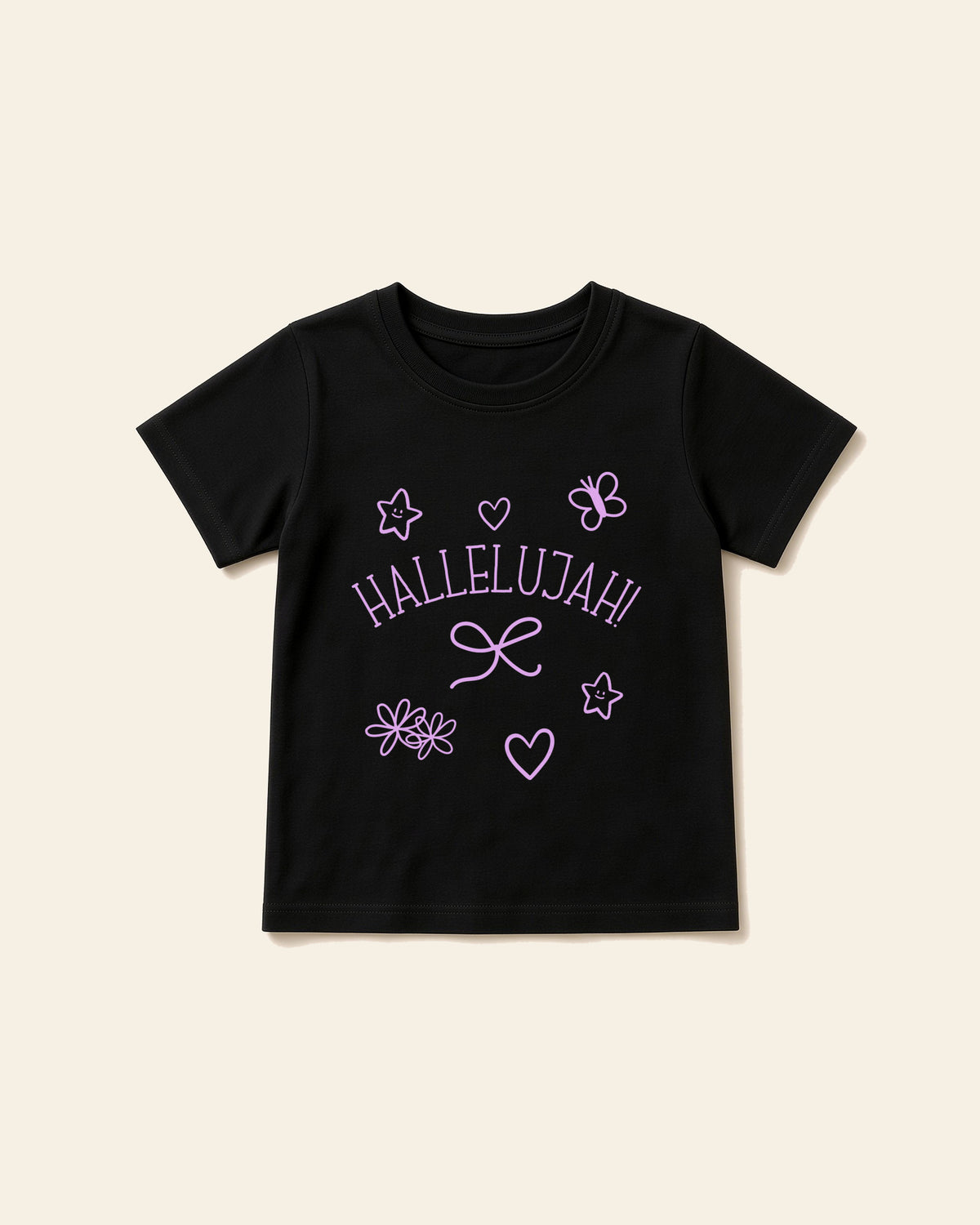 Hallelujah - Toddler Organic Cotton Tee, black, front