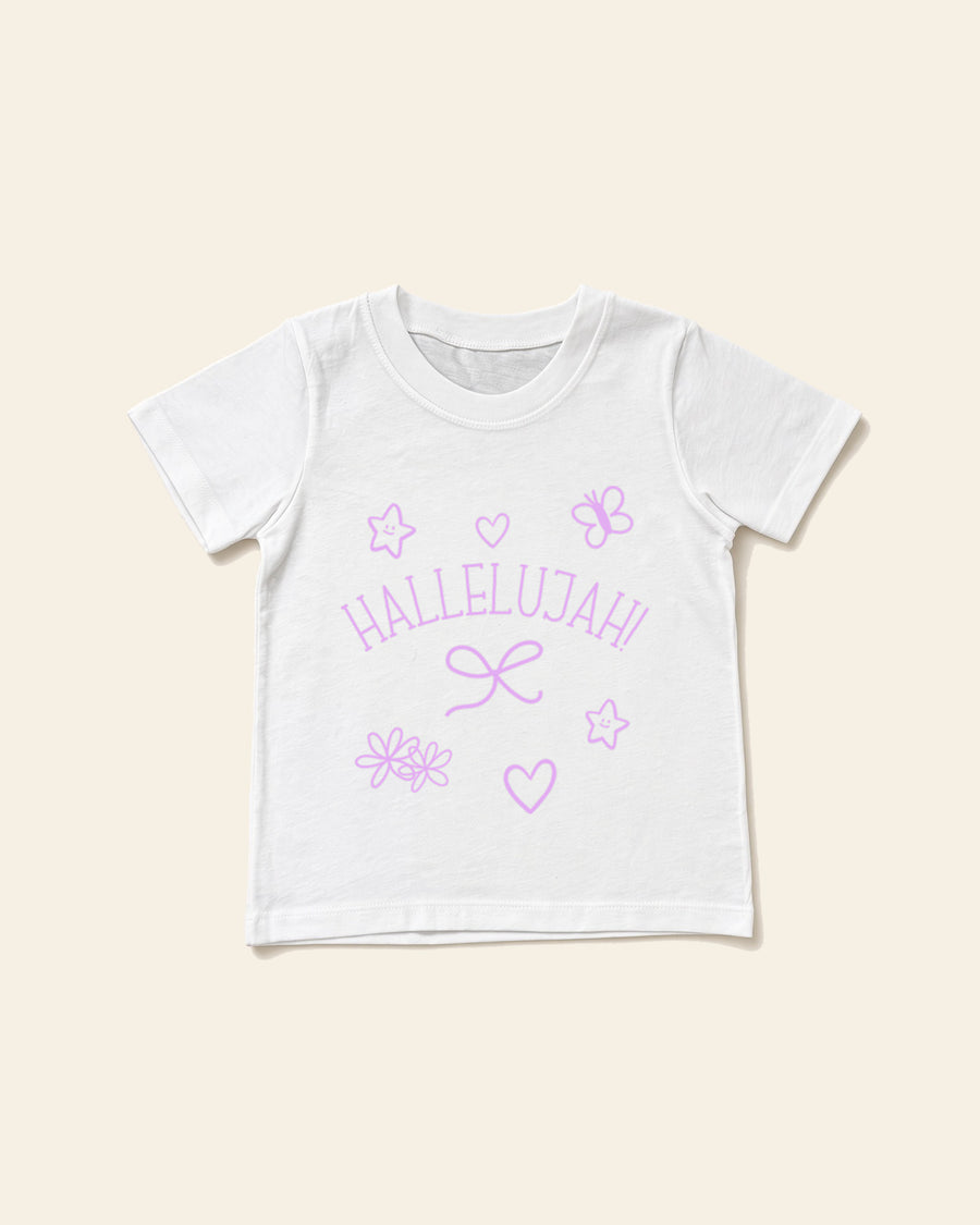 Hallelujah - Toddler Organic Cotton Tee, white, front