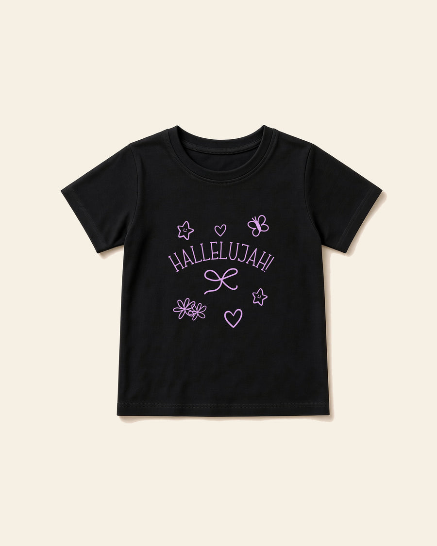 Hallelujah - Youth Everyday Cotton Tee, black, front