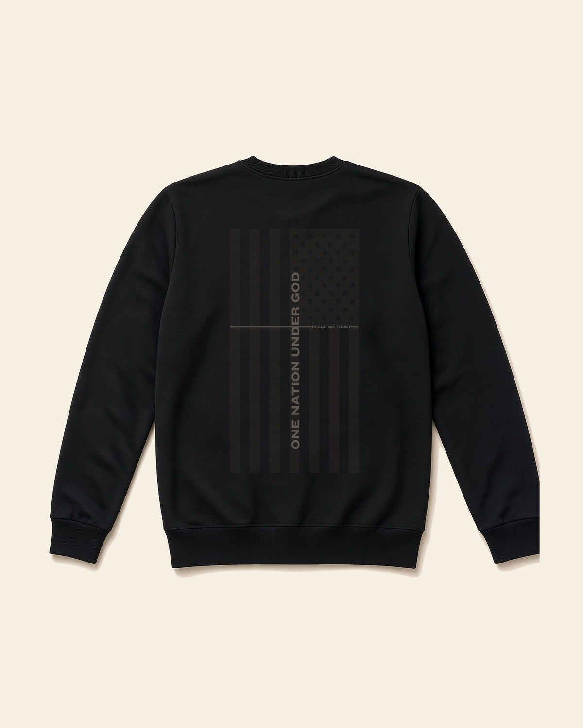 In God We Trust - Adult Fleece Crewneck, black, back