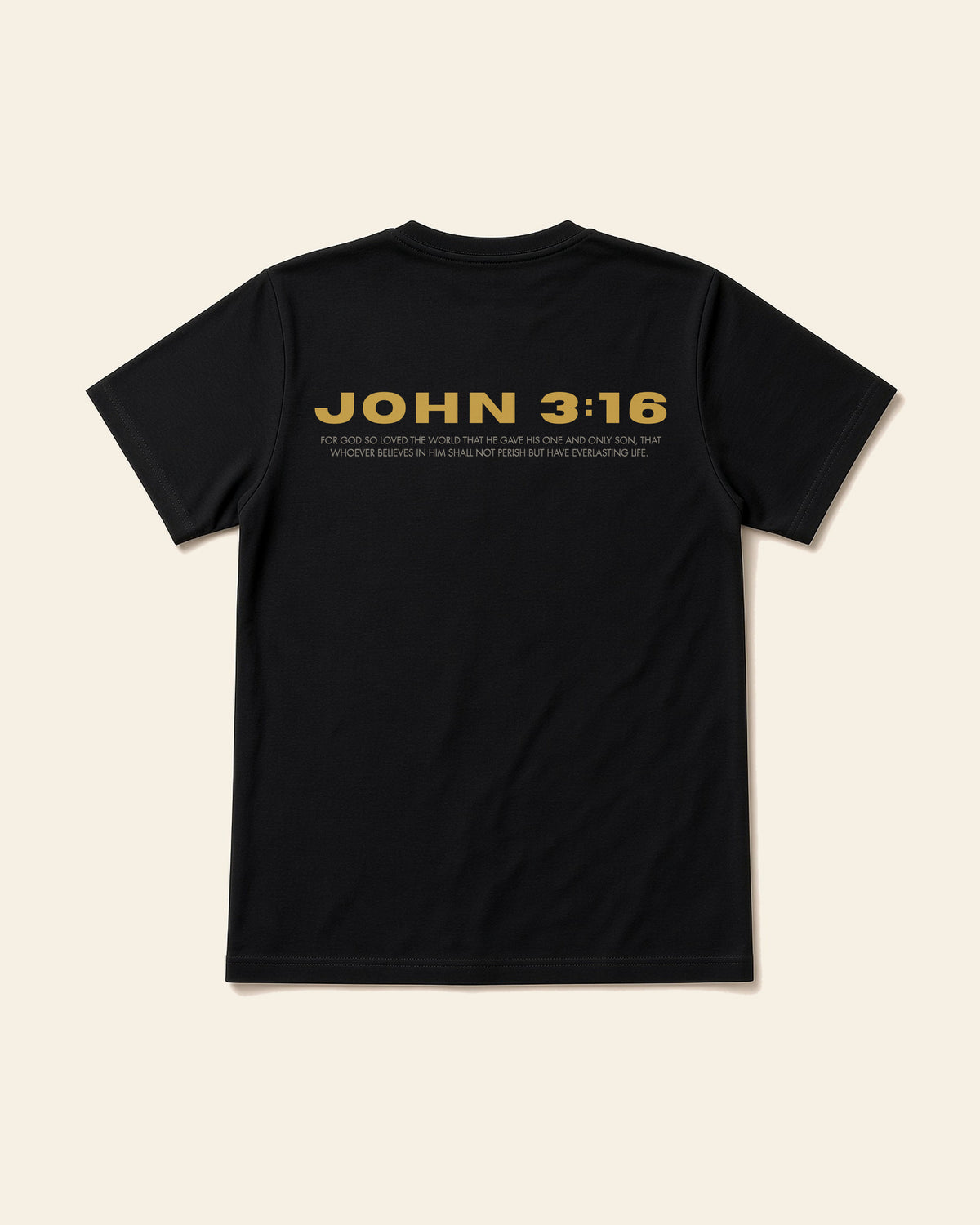 John 3:16 - Adult Organic Bamboo Tee, black, back