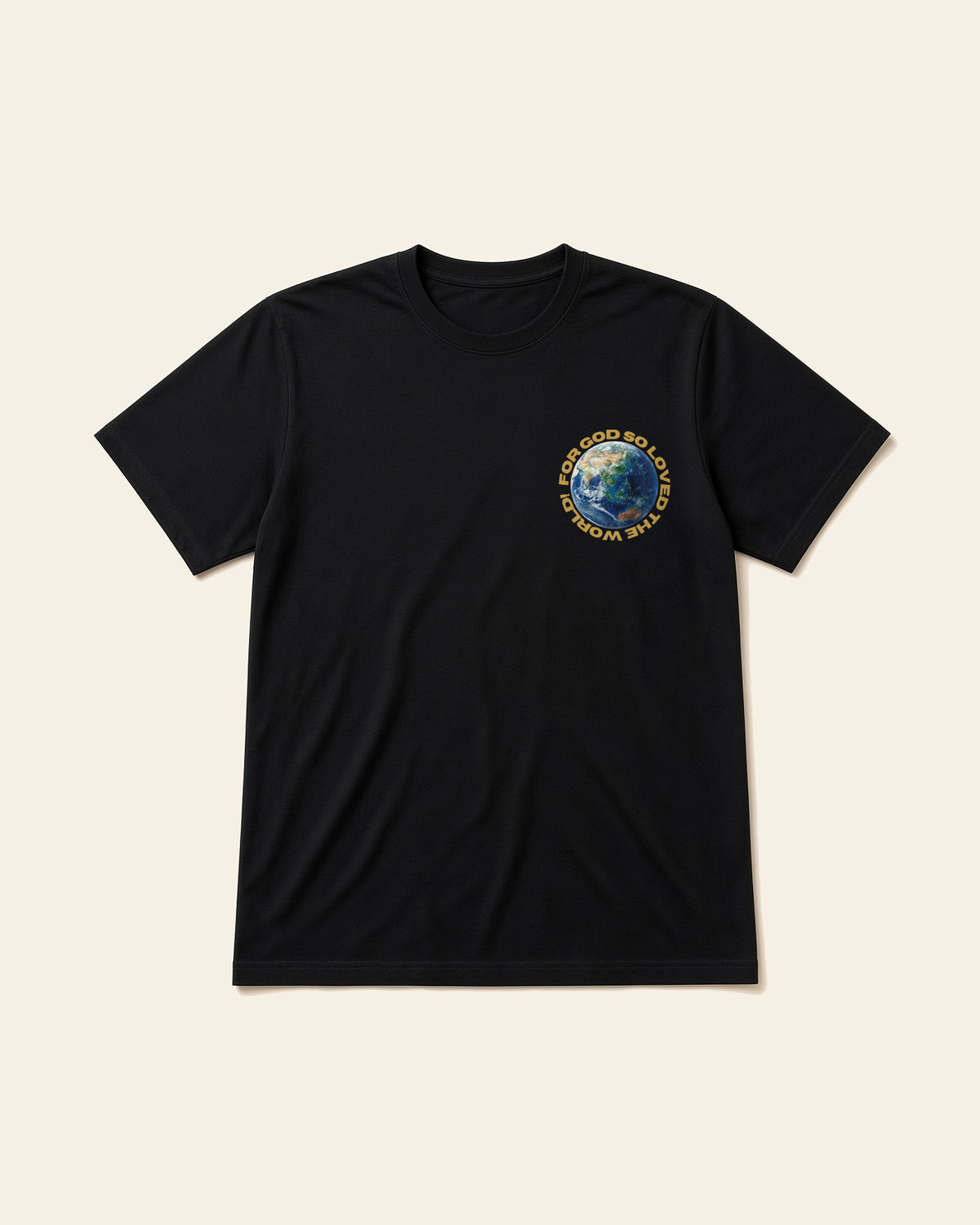 John 3:16 - Adult Organic Bamboo Tee, black, front
