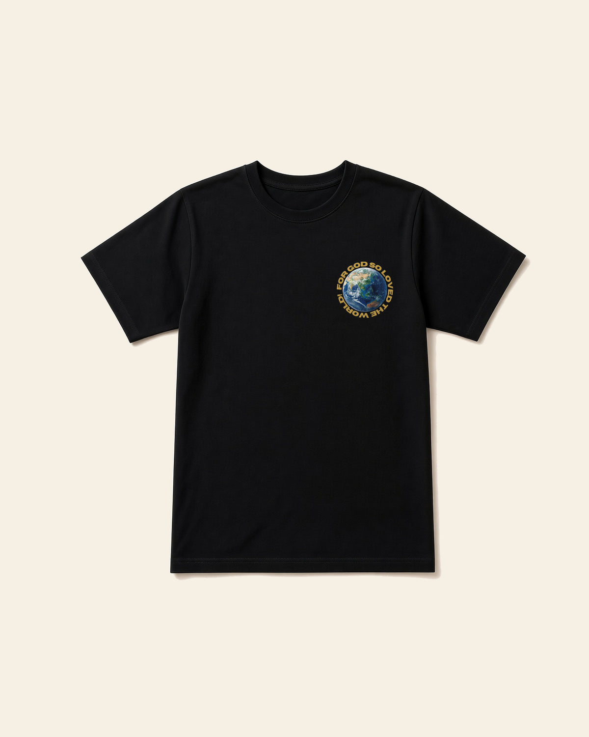 John 3:16 - Adult Heavyweight Cotton Tee, black, front