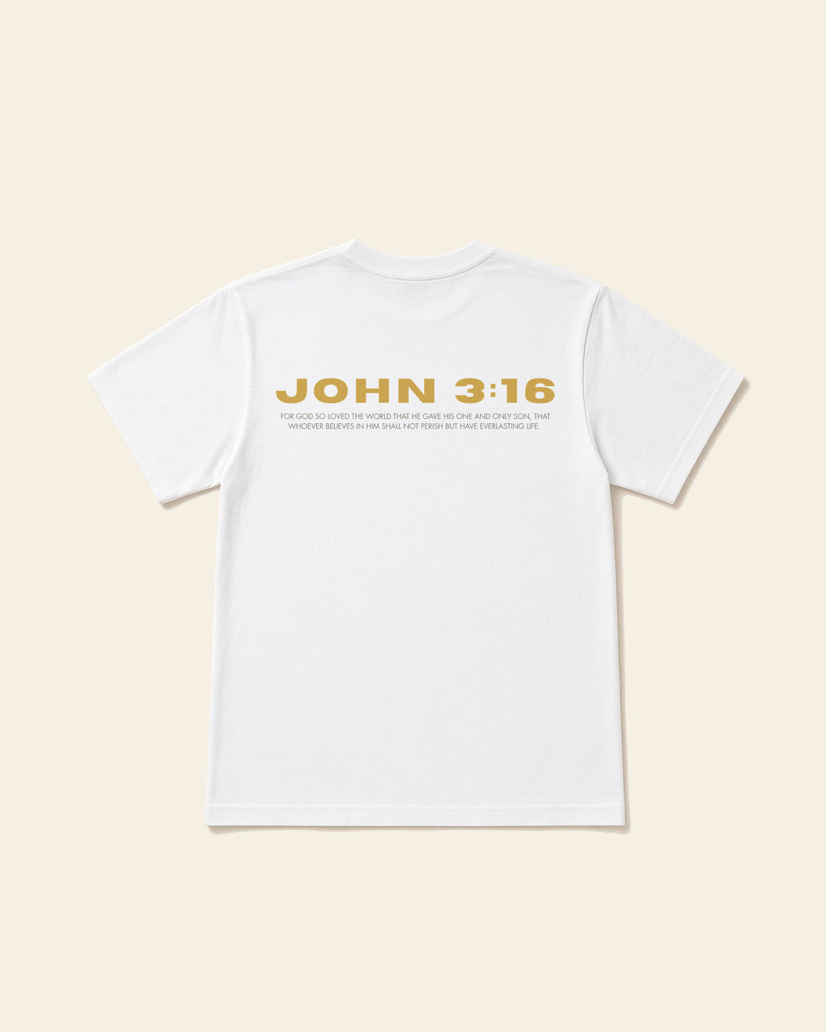 John 3:16 - Adult Heavyweight Cotton Tee, white, back