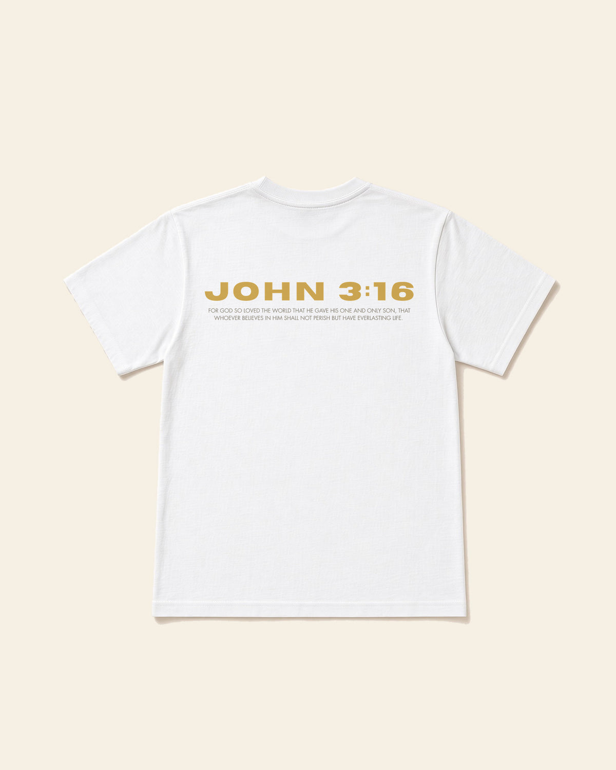 John 3:16 - Adult Everyday Cotton Tee, white, back