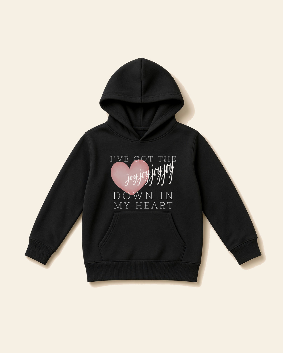 Joy Joy Joy - Toddler Fleece Hoodie, black, front