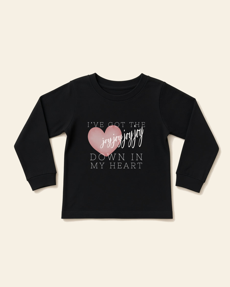 Joy Joy Joy - Toddler Long Sleeve Tee, black, front