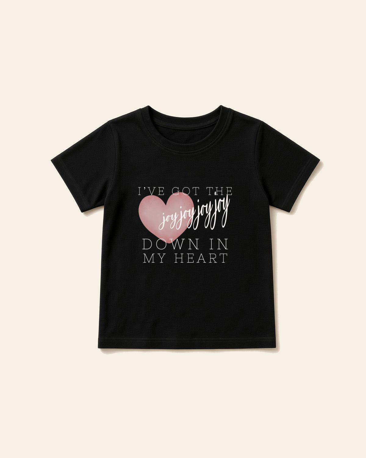 Joy Joy Joy - Toddler Organic Cotton Tee, black, front