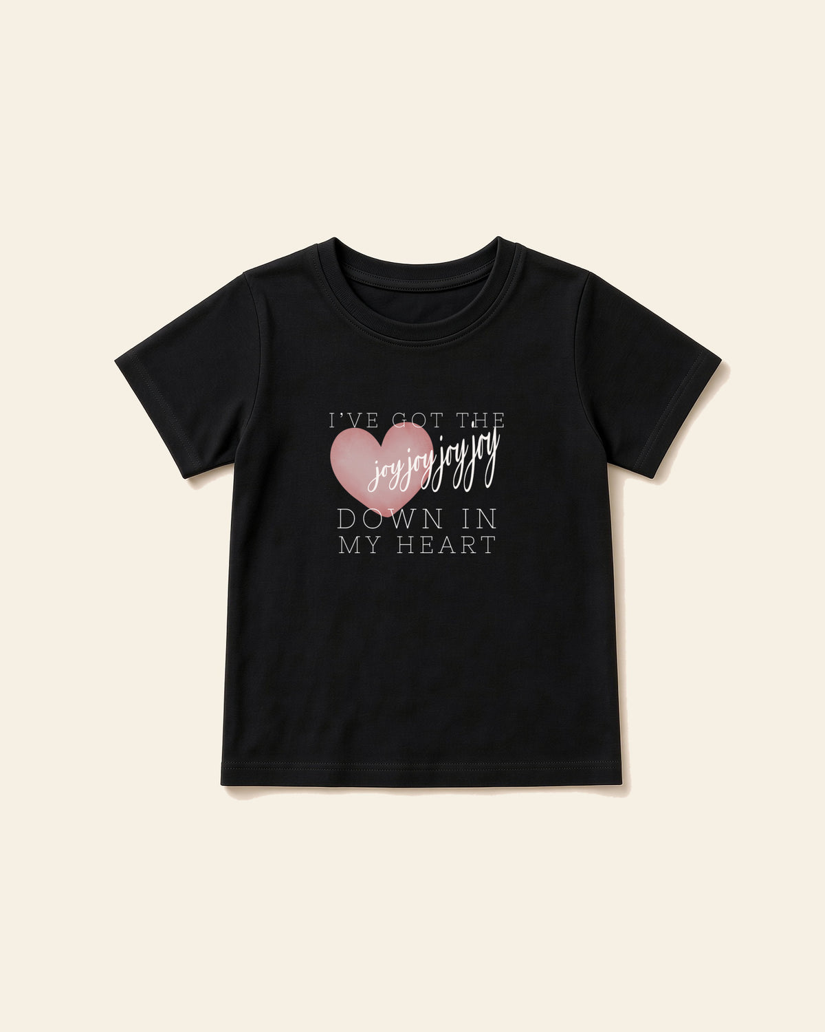 Joy Joy Joy - Youth Everyday Cotton Tee, black, front
