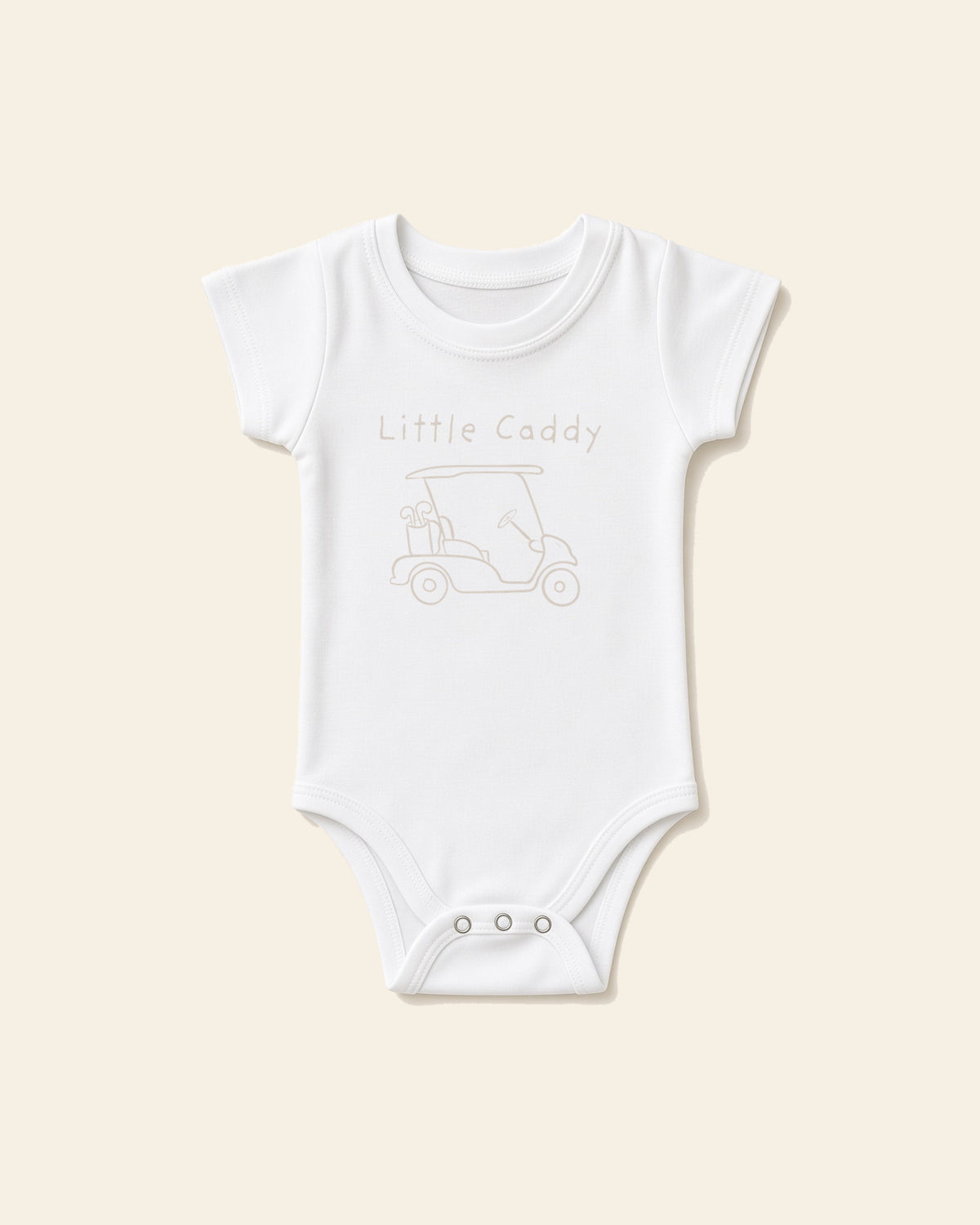 Little Caddy - Baby Organic Onesie, white, front