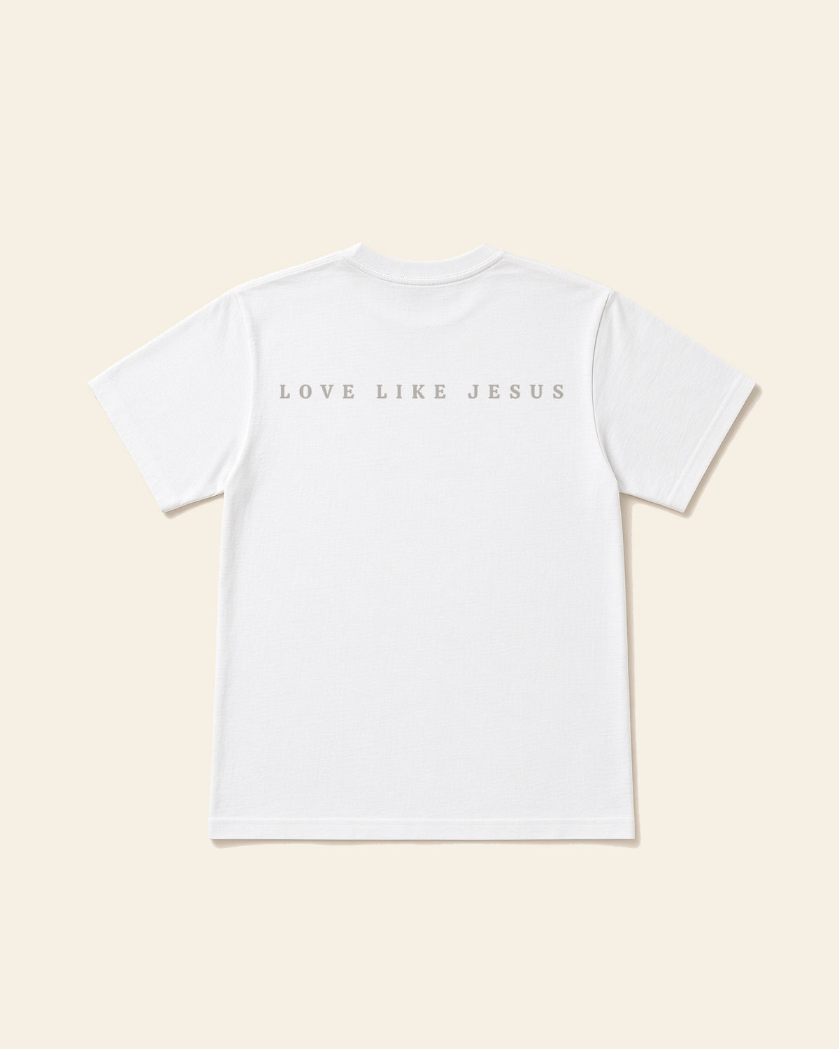 Love Like Jesus - Adult Heavyweight Cotton Tee, white, back