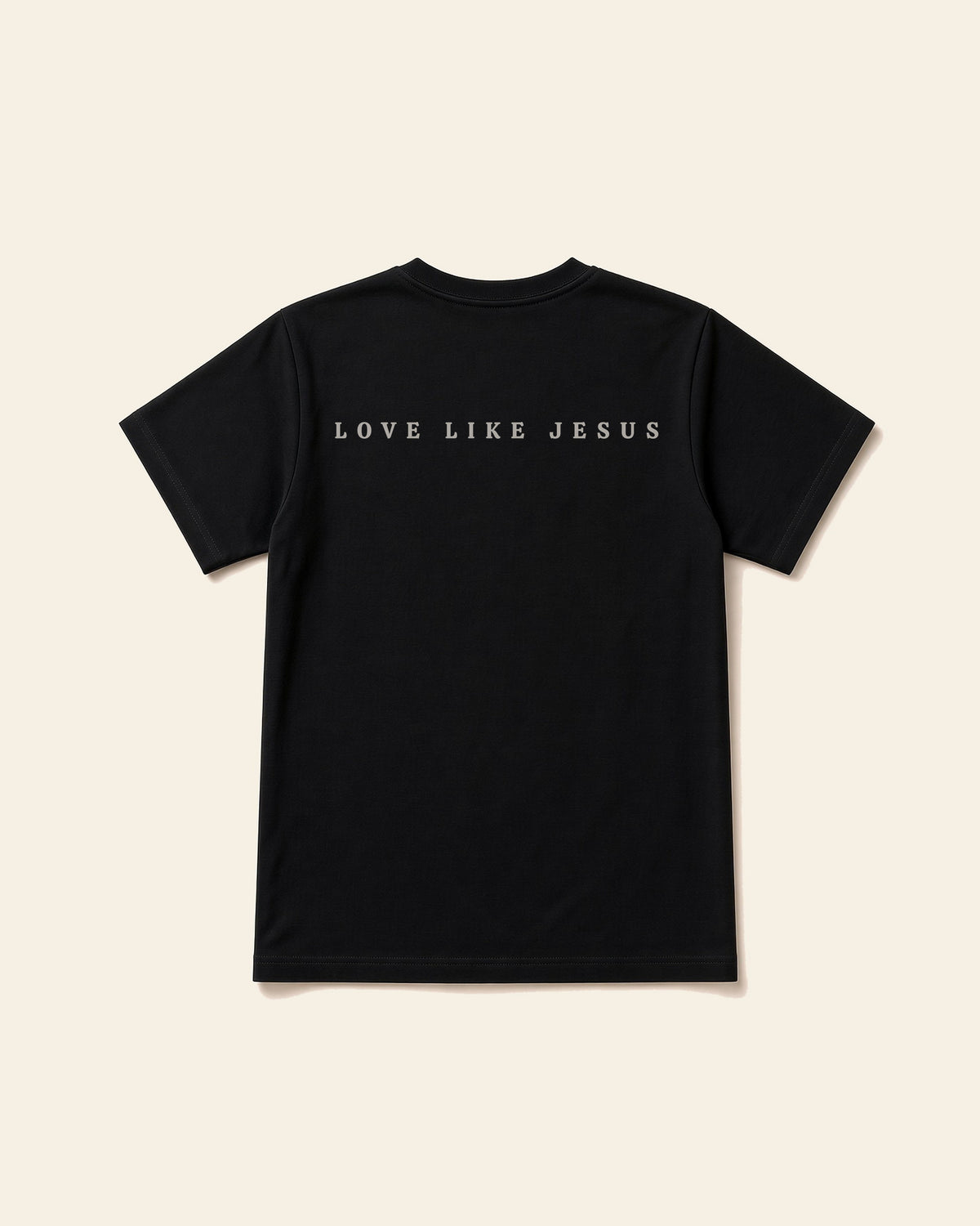 Love Like Jesus - Adult Everyday Cotton Tee, black, back