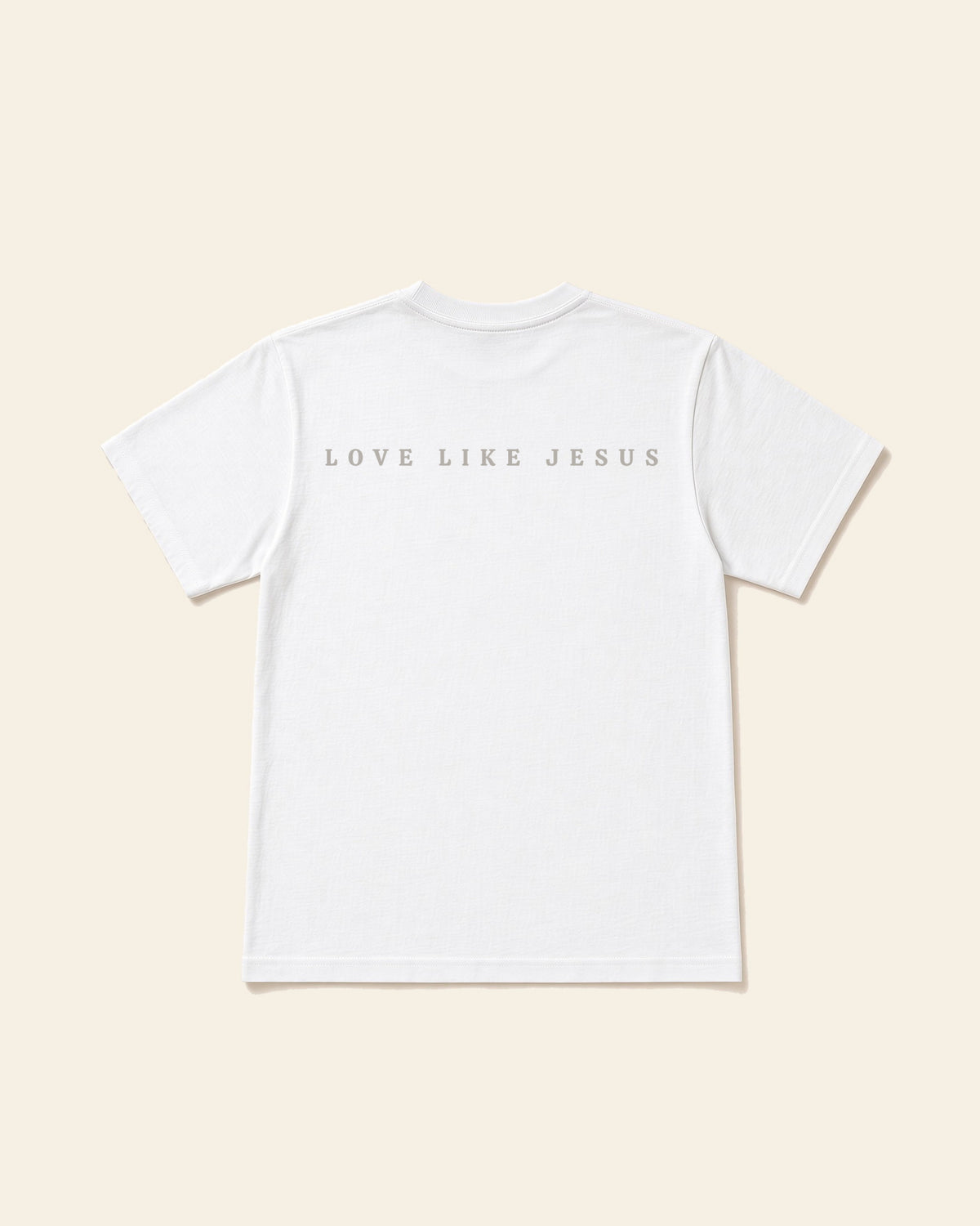 Love Like Jesus - Adult Everyday Cotton Tee, white, back