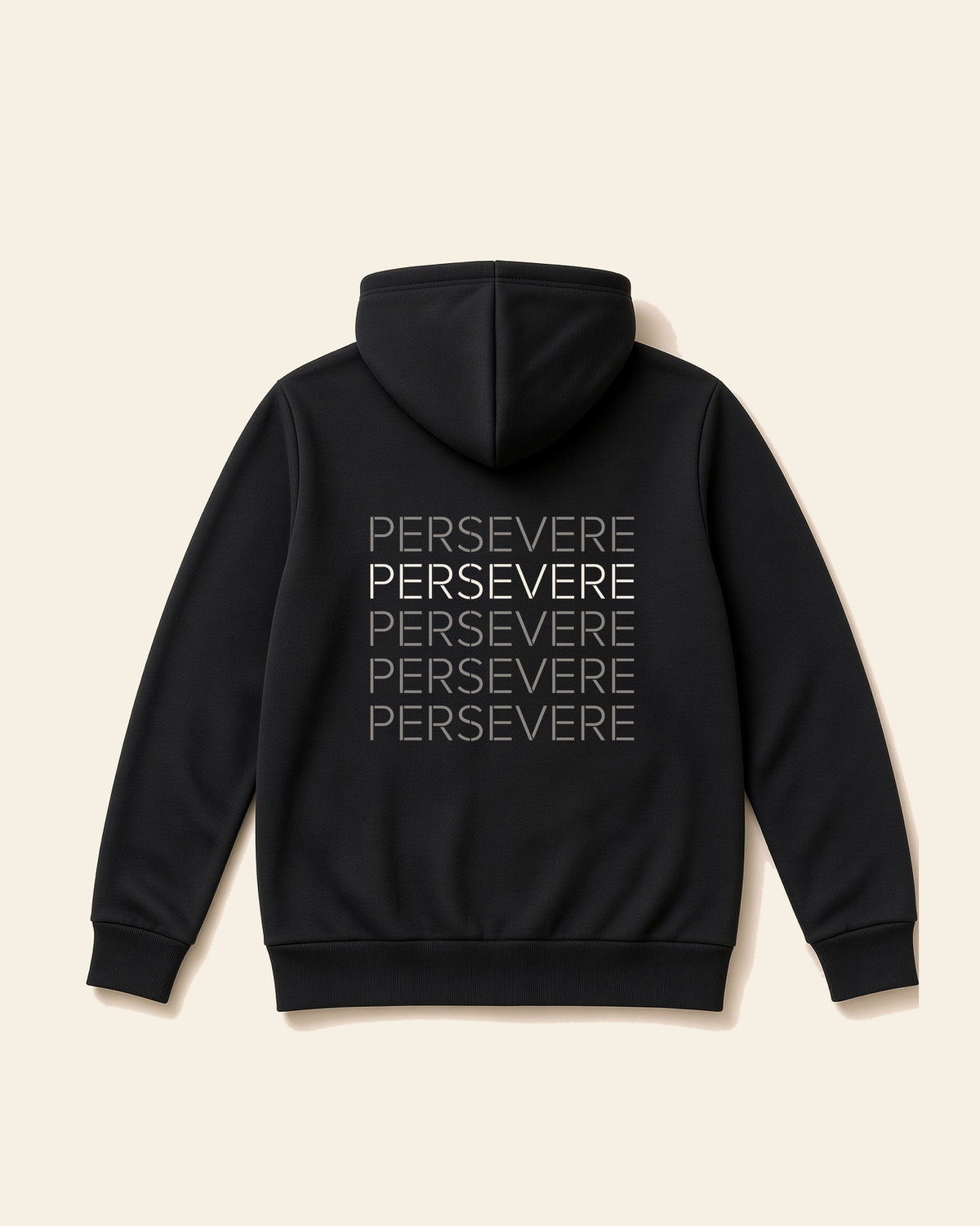 Never Give In - Adult Heavyweight Fleece Hoodie, black, back