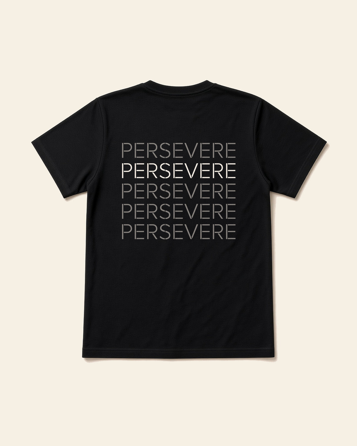 Never Give In - Adult Organic Bamboo Tee, black, back
