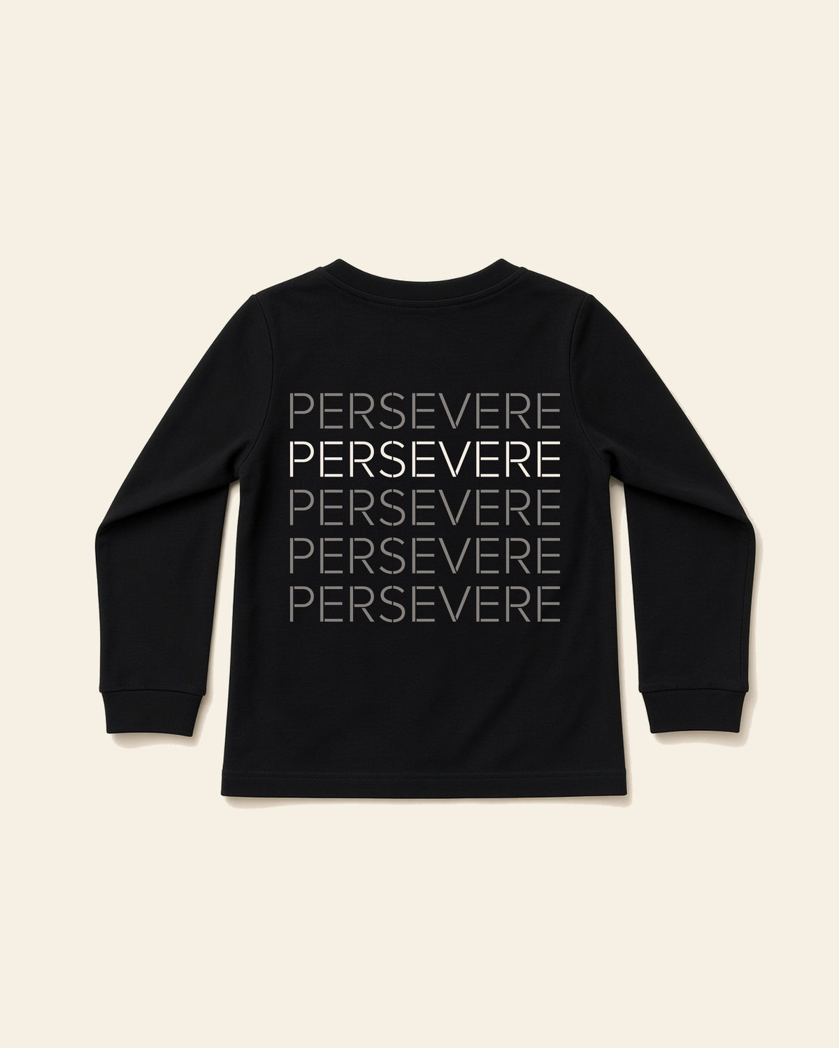 Never Give In - Toddler Long Sleeve Tee, black, back