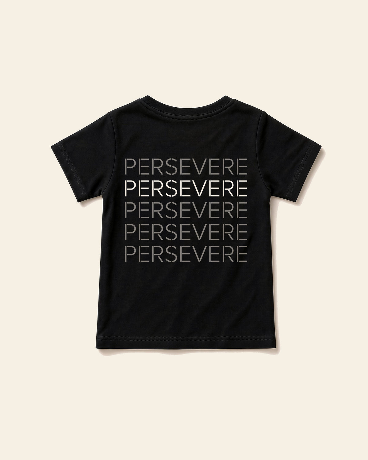 Never Give In - Toddler Organic Cotton Tee, black, back