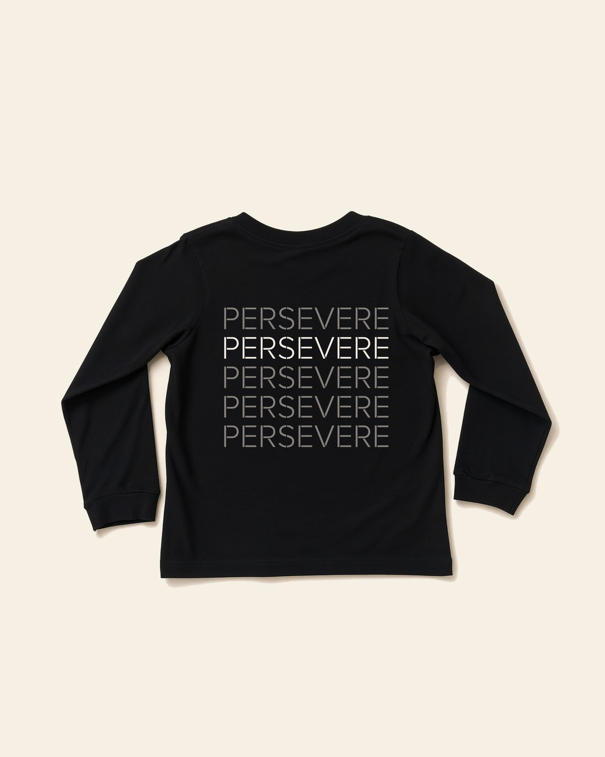 Never Give In - Youth Long Sleeve Tee, black, back