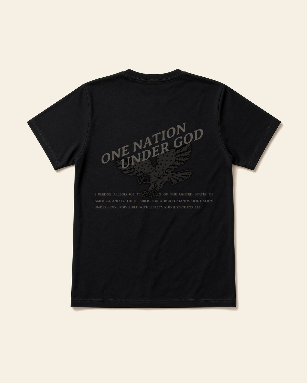 One Nation Eagle - Adult Organic Bamboo Tee, black, back