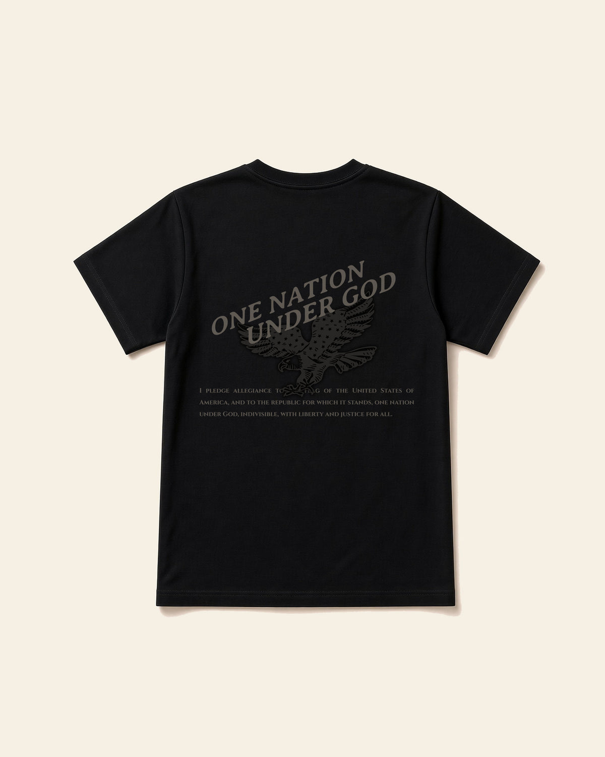 One Nation Eagle - Adult Everyday Cotton Tee, black, back