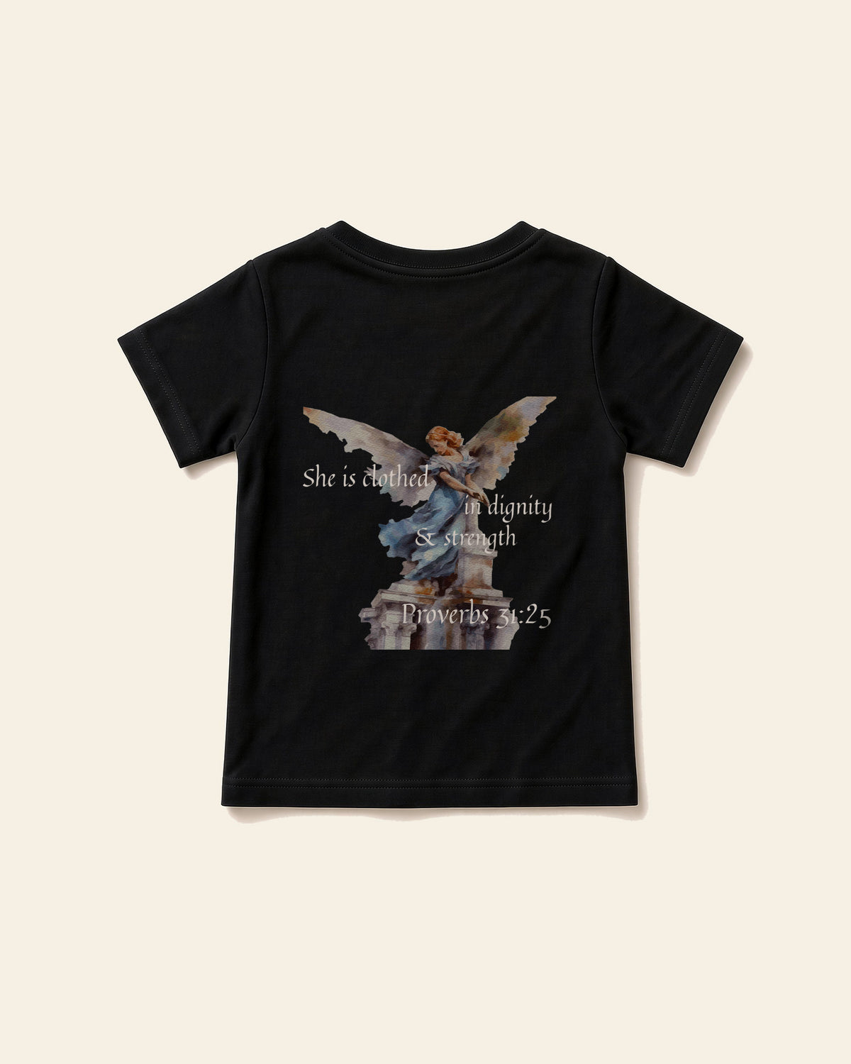 Proverbs Angel White - Toddler Organic Cotton Tee, black, back