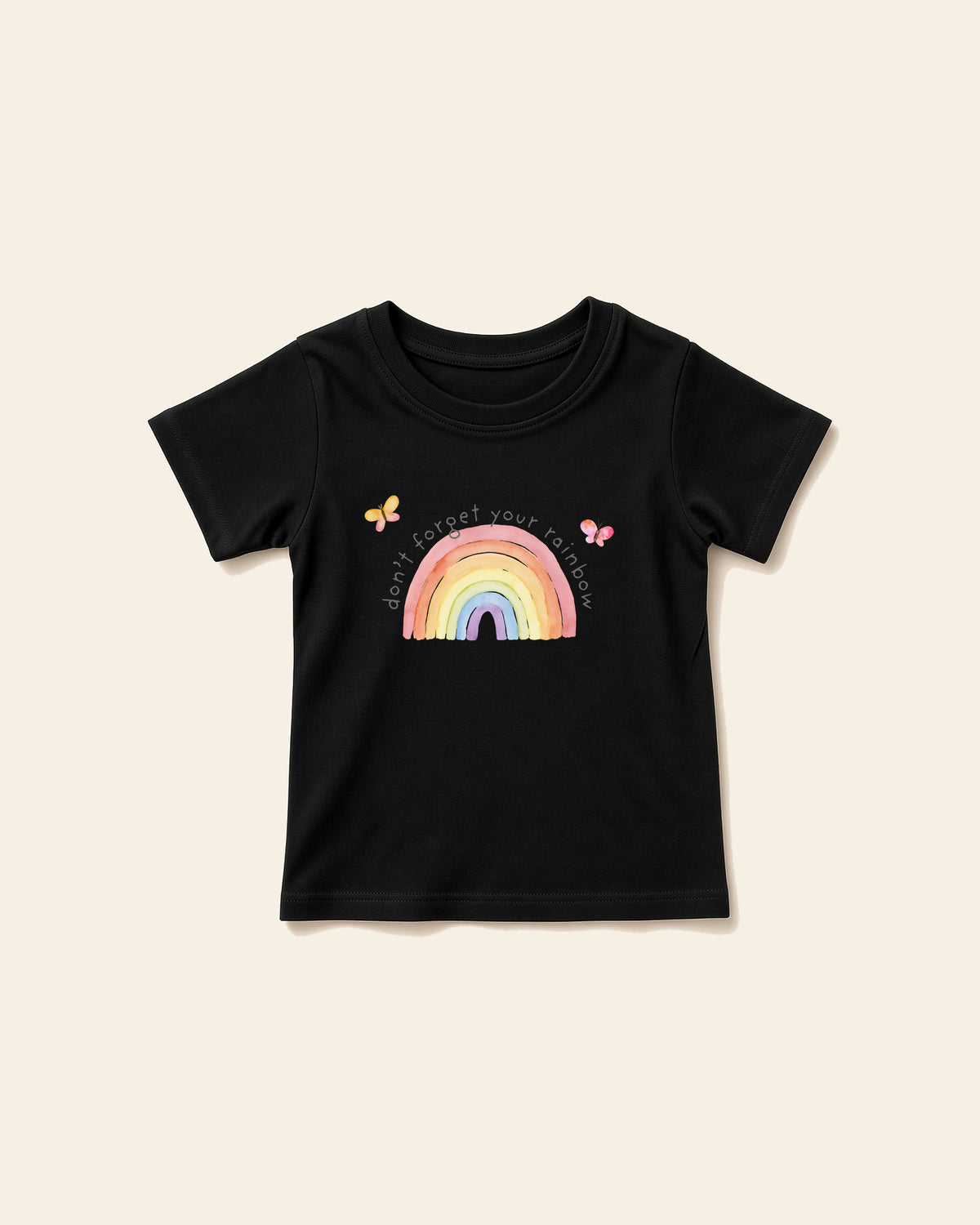 The Rainbow - Baby Organic Cotton Tee, black, front