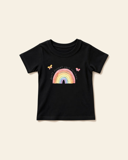 The Rainbow - Baby Organic Cotton Tee, black, front