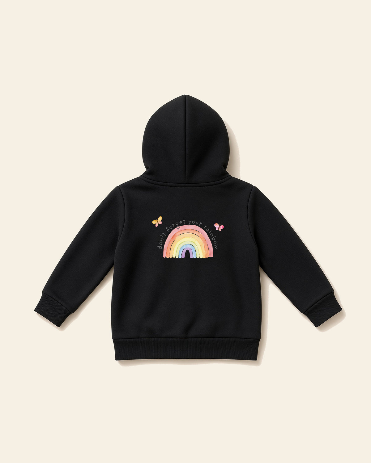 The Rainbow - Baby Fleece Zip Hoodie, black, back