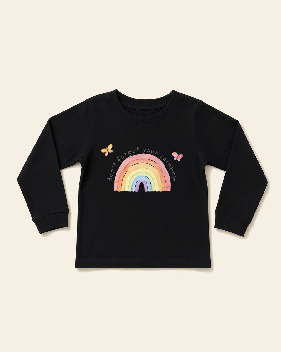 The Rainbow - Toddler Long Sleeve Tee, black, front
