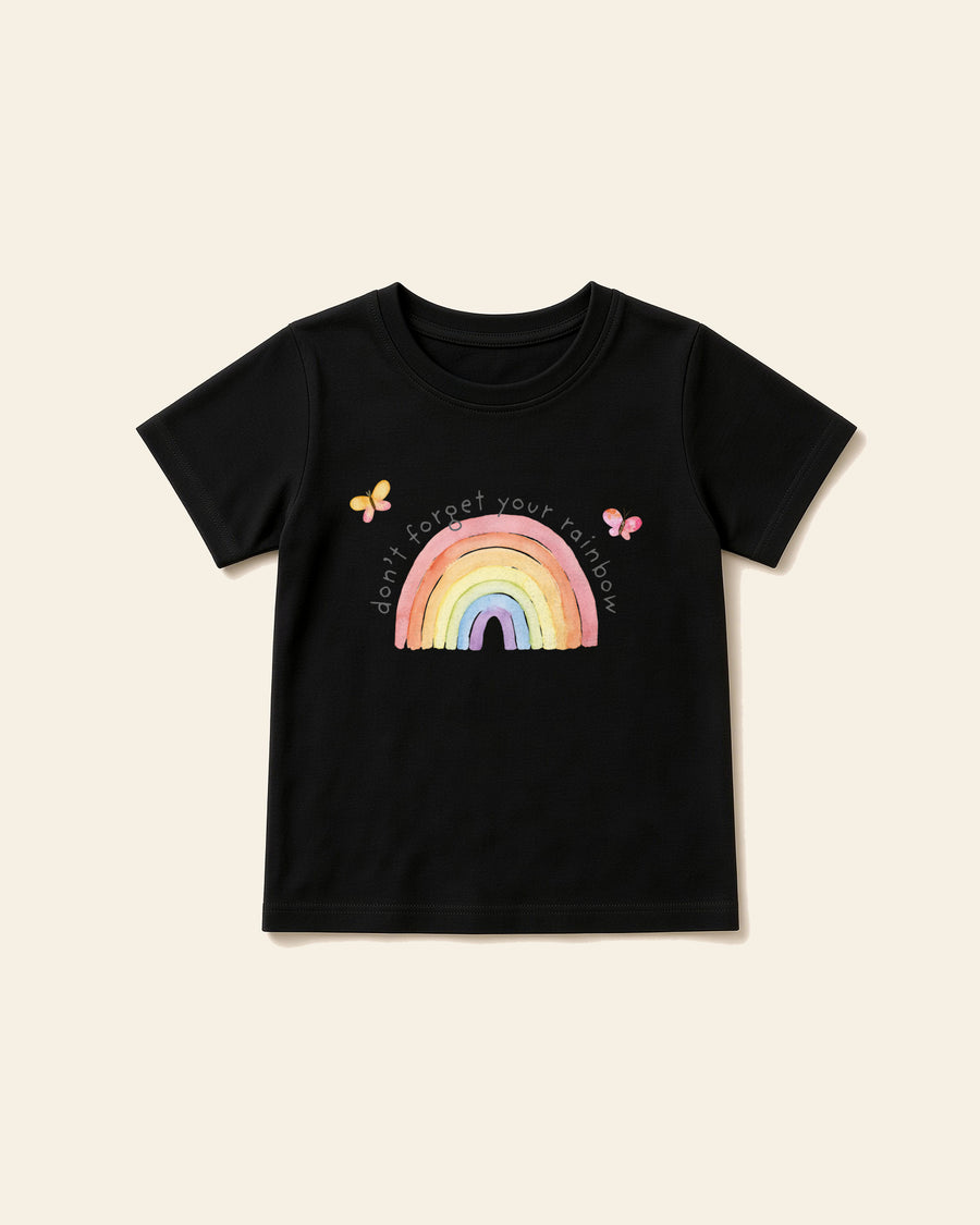 The Rainbow - Toddler Organic Cotton Tee, black, front